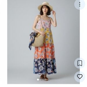 Floral Maxi Dress - Pink, Yellow, Orange, and Blue